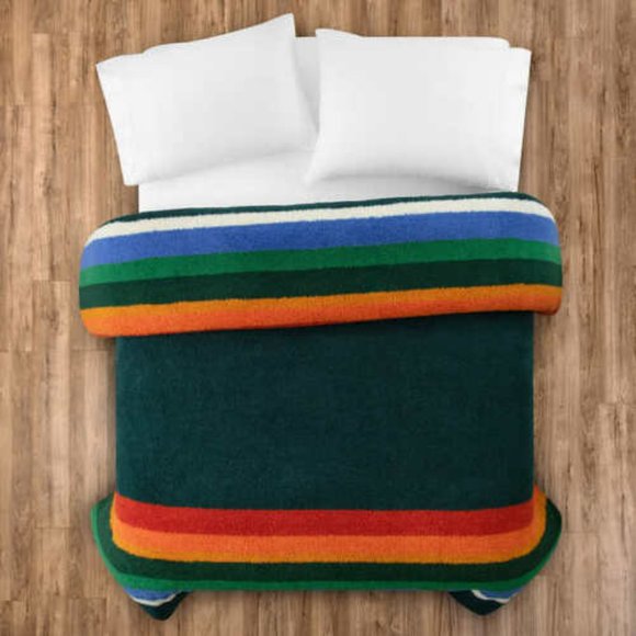 Pendleton Blanket QUEEN Soft & Cozy Sherpa Fleece Reversible Washable NWT - Picture 9 of 16